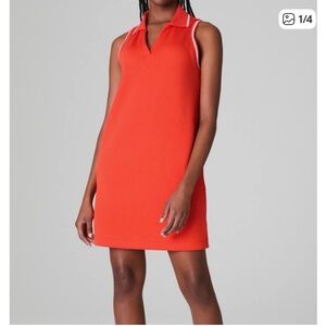 SPANX Red Sleeveless Polo Shift Dress